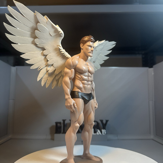 Kanatlı Muhafız Melek Figürü – 24 cm | El Boyama 3D Baskı