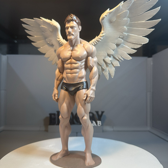 Kanatlı Muhafız Melek Figürü – 24 cm | El Boyama 3D Baskı