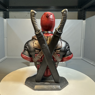 Deadpool Büst Figür 17 cm – El Boyaması Koleksiyon Dekoru | 3D Baskı | Marvel