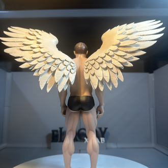 Kanatlı Muhafız Melek Figürü – 24 cm | El Boyama 3D Baskı