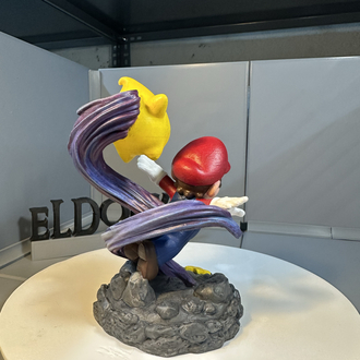 Mario & Luma El Boyaması 3D Baskı Figür – Super Mario Galaxy Koleksiyonluk Dekor 15 CM