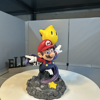 Mario & Luma El Boyaması 3D Baskı Figür – Super Mario Galaxy Koleksiyonluk Dekor 15 CM
