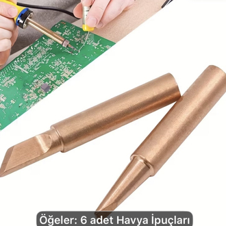 6 parça çeşitli bakır havya ucu