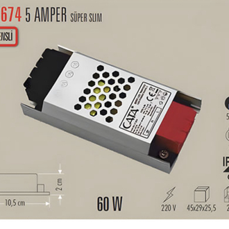 Ac 220/Dc 12 60 wat 5 A adaptör