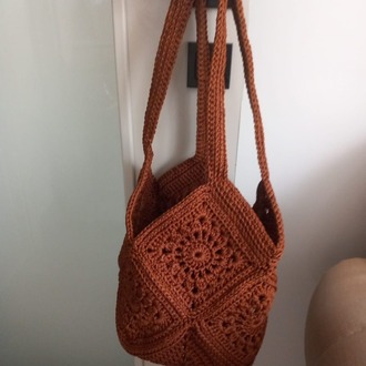  9 Motifli Boho Tarz El Yapımı Tığ İşi Çanta