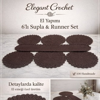Acı Kahve Polyester Supla Takımı