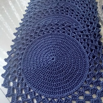 Lacivert Polyester Makrome Supla Takımı