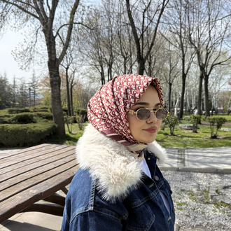 İthal Twill İpek Eşarp Bordo
