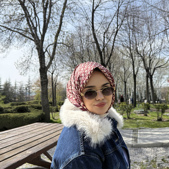 İthal Twill İpek Eşarp Bordo