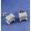 925 Sterling Silver Cube Diamond Earring