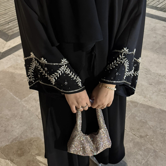 İnci İşlemeli Abaya