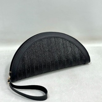 Oval Hasır Çanta Black