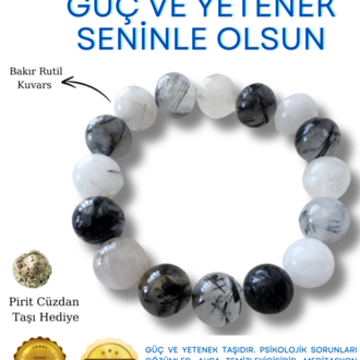 RUTİL KUVARS DOĞAL TAŞ BİLEKLİK