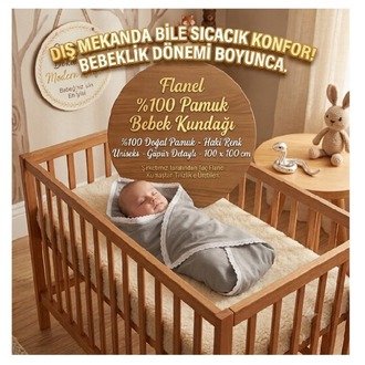 Flanel Bebek Kundağı-Haki 