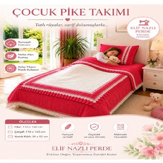 Tek Kişilik Pike Takımı- Çocuklar için-Özel Üretim