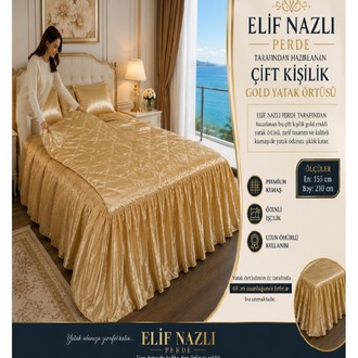 Çift Kişilik Yatak Örtüsü- Gold