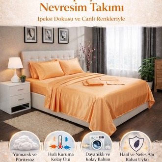 TAÇ MİCROPOLYESTER ÇİFT KİŞİLİK BASIC NEVRESİM TAKIMI-TURUNÇ