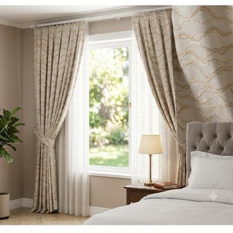 TAÇ JAKAR SATEN  FON PERDE-1/3 (sık) PİLE -EN: 100 cm-BOY: 250 cm 
