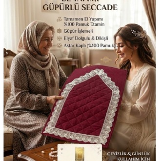 EL EMEĞİ GÜPÜRLÜ SECCADE – Zarafet ve Konfor Bir Arada-Bordo