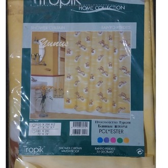 Tropik Yunus Banyo (Duş) Perdesi-Iki Kanat- Balık desenli 