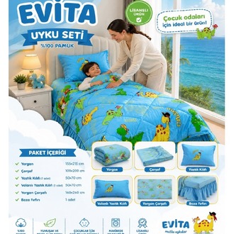 EVİTA CAPTAIN DINO TEK KİŞİLİK UYKU SETİ