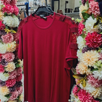 Tül Detaylı Ruby Bluz