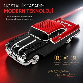 Nostaljik Bluetoothlu Müzikli Araba