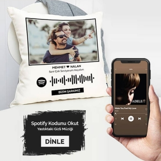 Spotify Resimli Şarkılı Yastık