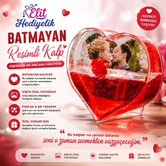 Batmayan Resimli Kalp Çerçevesi