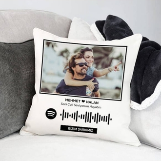 Spotify Resimli Şarkılı Yastık