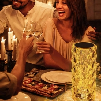 Kristal Gül Görünümlü Gece Lambası
