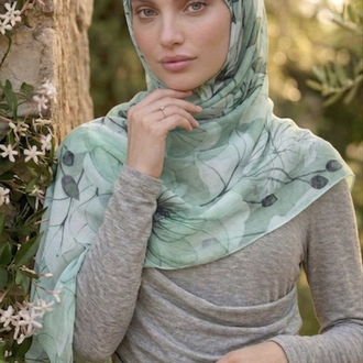 Aya şal•Yeşil desen