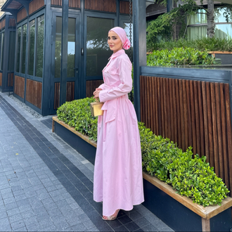 BERCESTE ELBİSE PEMBE