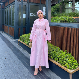 BERCESTE ELBİSE PEMBE