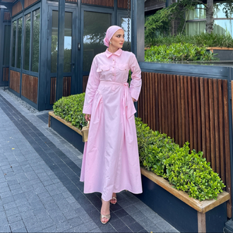 BERCESTE ELBİSE PEMBE
