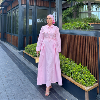 BERCESTE ELBİSE PEMBE