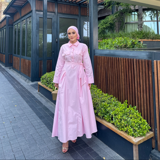BERCESTE ELBİSE PEMBE