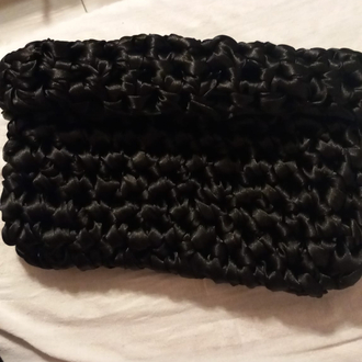 Elna Noir Satin Clutch
