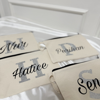 Clutch Çanta Gümüş %100 pamuk