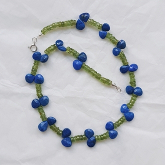 ELPİS Freshness | Peridot - Lapis Lazuli Doğal Taş Tasarım Kolye 