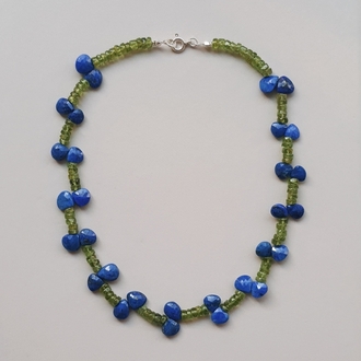 ELPİS Freshness | Peridot - Lapis Lazuli Doğal Taş Tasarım Kolye 