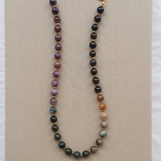 ELPİS Hana 1 | Turmalin - Hematit Doğal Taş Tasarım Kolye 