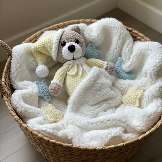 El Yapımı Sevimli Uyku Ayıcık – 35 cm Amigurumi