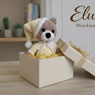 El Yapımı Sevimli Uyku Ayıcık – 35 cm Amigurumi
