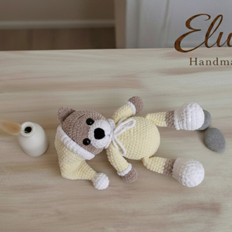El Yapımı Sevimli Uyku Ayıcık – 35 cm Amigurumi