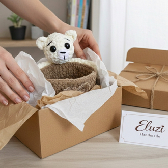 El Yapımı 12 cm Ayıcıklı Sepet