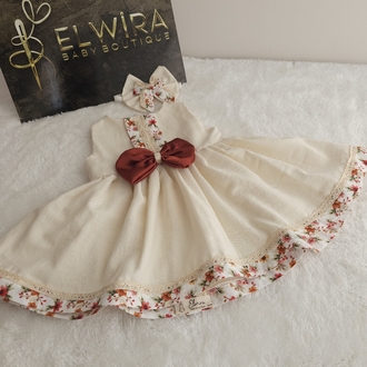 fiyonk detaylı muslin elbise