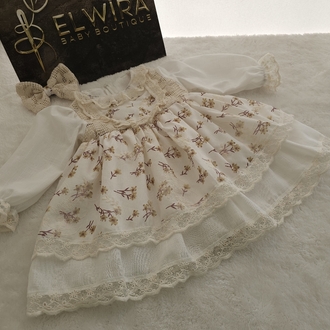çiçekli vintage elbisemiz 