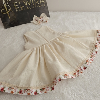 fiyonk detaylı muslin elbise