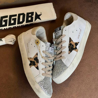 Golden Goose Deluxe Brand Super-Star Leopard Star Glitter